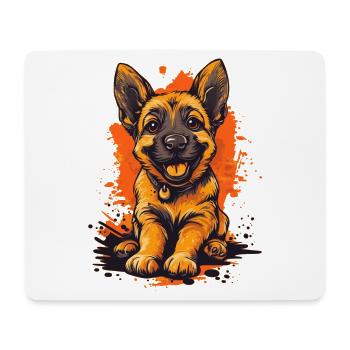 German Shepherd Puppy Funny Dog Dogs - Mouse Pad (horizontal) - white - Front