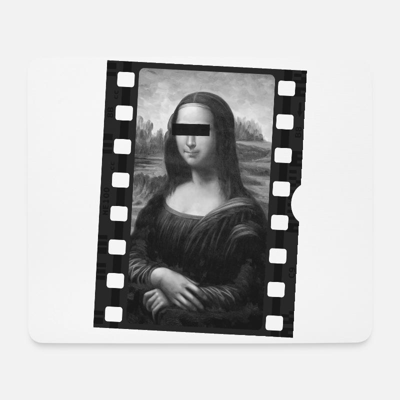Mona Lisa im Dia-Rahmen - Mousepad (Querformat) - Weiß