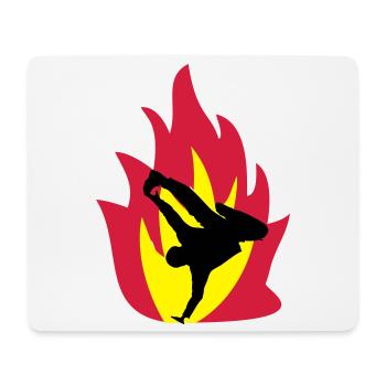 Breakdancer im Feuer - Mousepad (Querformat) - Weiß - Vorne