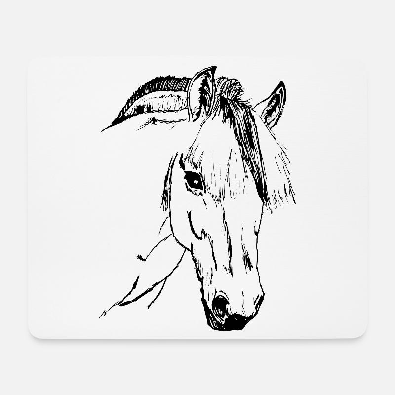 Edles Fjordpferd, Norweger Reiten Reitsport Pony - Mousepad (Querformat) - Weiß