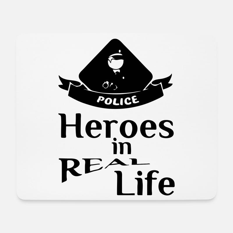 Heroes in Real Life (Polizei -Police) - Mouse Pad (horizontal) - white