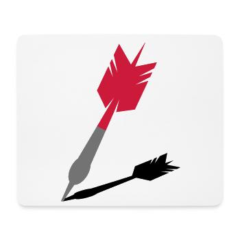 Dartpfeil mit Schatten - Mousepad (Querformat) - Weiß - Vorne