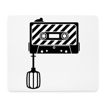 Mixtape vs. Mixer – Retro DJ Music Cassette  - Mousepad (Querformat) - Weiß - Vorne