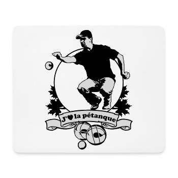 Blason J'aime la pétanque flex - Tapis de souris (format paysage) - blanc - Devant