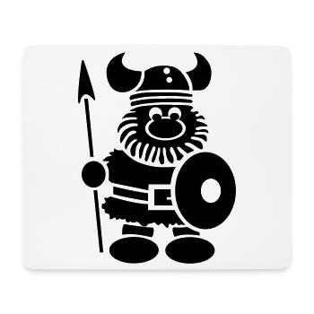 Funny little viking warrior - Mouse Pad (horizontal) - white - Front