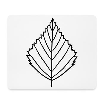 kontur birke blatt baum pflanze form clipart desig - Mousepad (Querformat) - Weiß - Vorne