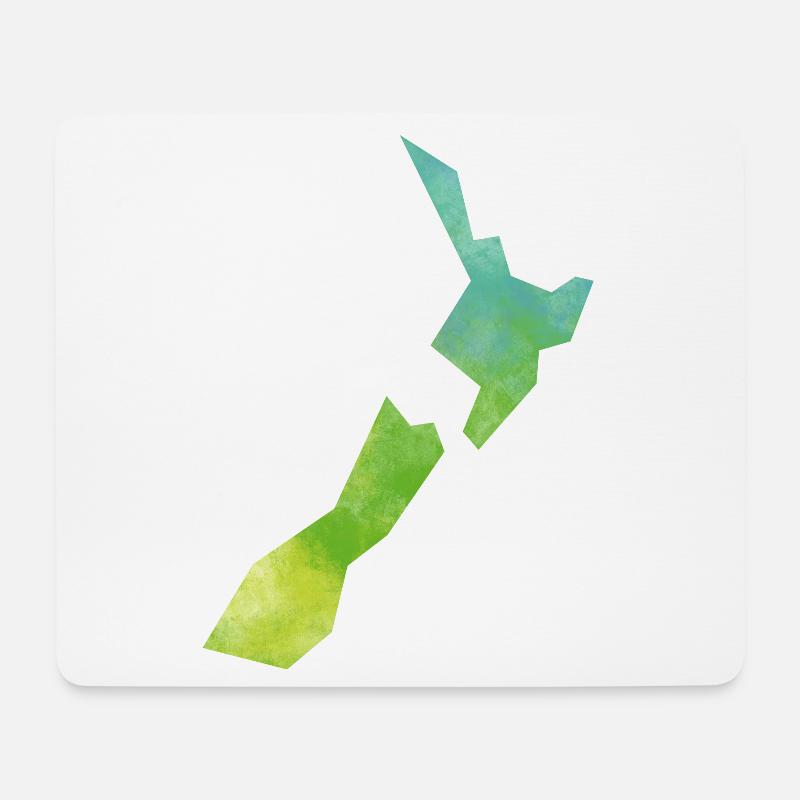 Karte Neuseeland - Mousepad (Querformat) - Weiß
