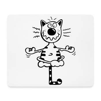 Fitness Katze - Mousepad (Querformat) - Weiß - Vorne