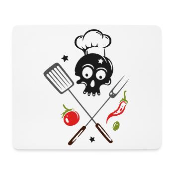 Chef's Hat Grill Skull Grill Master - Mouse Pad (horizontal) - white - Front