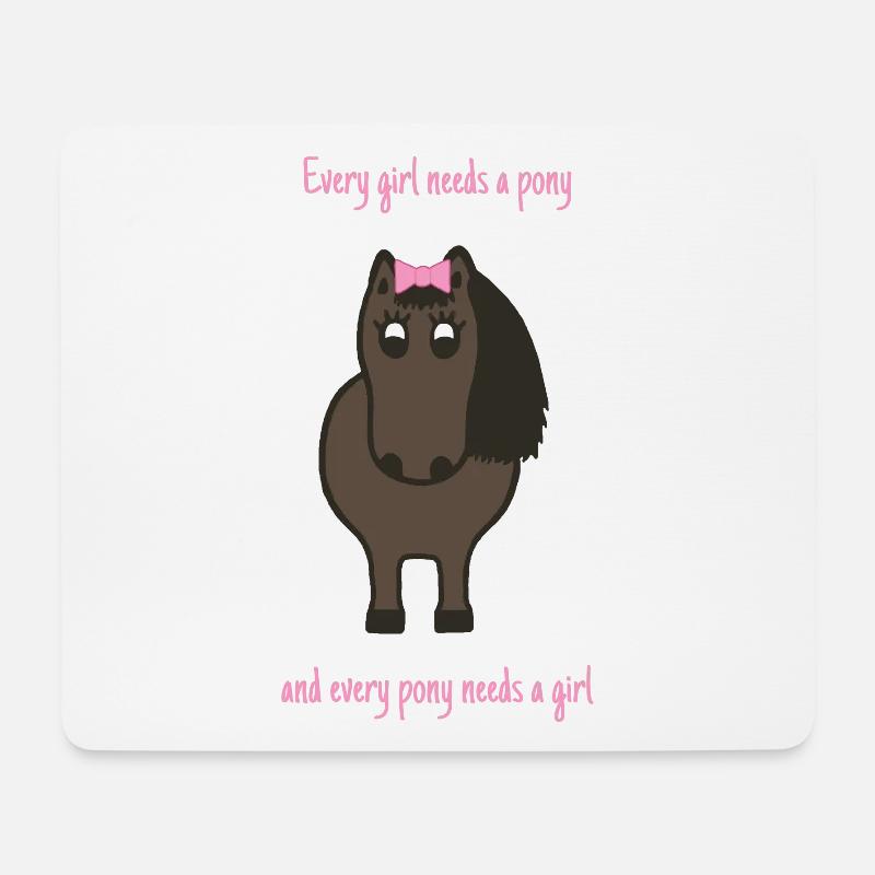 Every girl needs a pony - Mousepad (Querformat) - Weiß