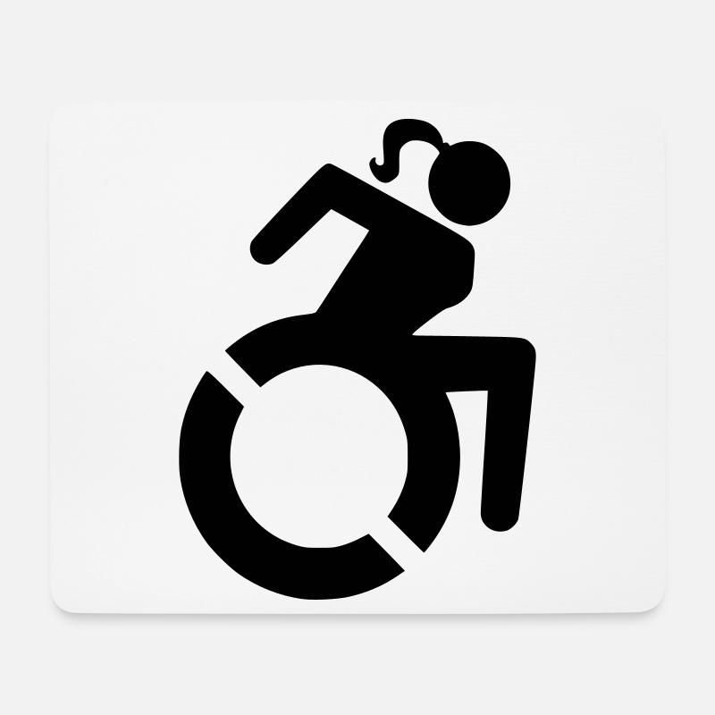 Frau im Rollstuhl, weibliche Rolle, Rollstuhl # - Mousepad (Querformat) - Weiß