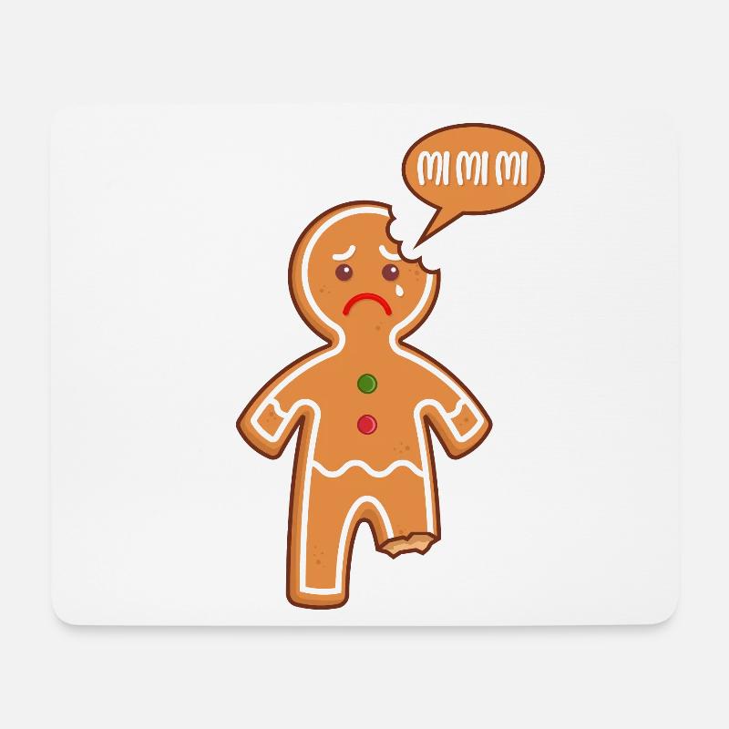 Lebkuchenmann Mi Mi Mi Mimimi Lustige Sprüche - Mousepad (Querformat) - Weiß