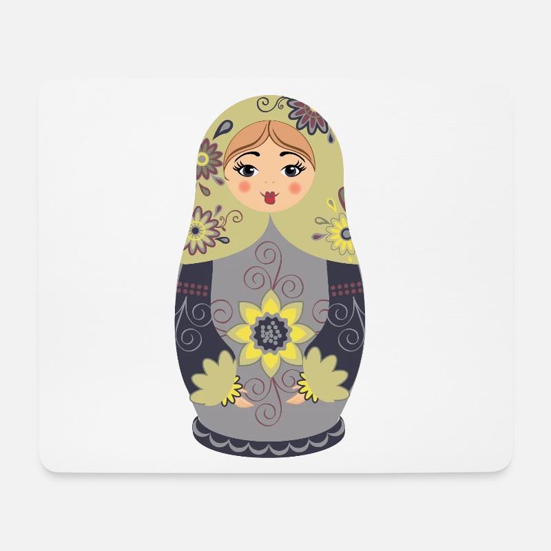 Traditionelle russische Matroschka Puppe - Mousepad (Querformat) - Weiß