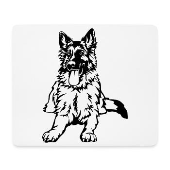 Berger allemand - Tapis de souris (format paysage) - blanc - Devant