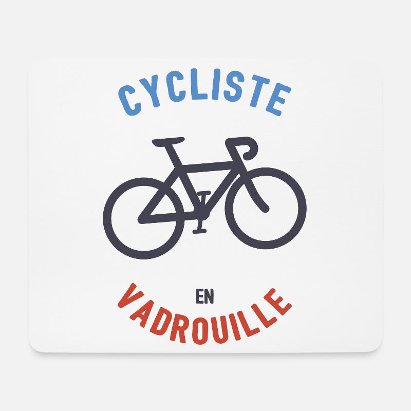 Cyclist in Mop - Mouse Pad (horizontal) - white
