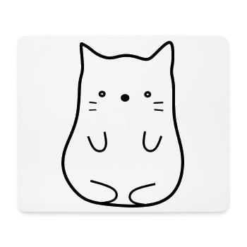 Cat black - Mouse Pad (horizontal) - white - Front