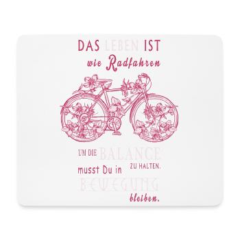 Life is like cycling - Mouse Pad (horizontal) - white - Front