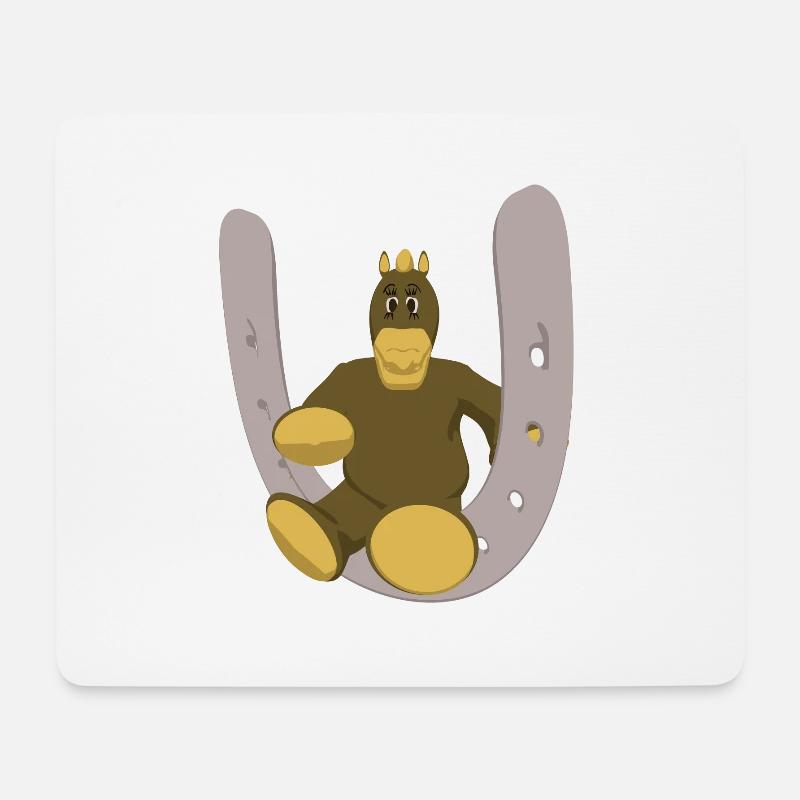 Horse with horseshoe - Mouse Pad (horizontal) - white