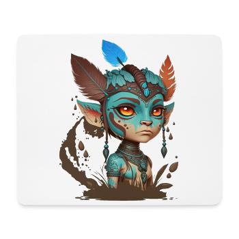 Blaue Maske der Waldgeister – Avatar - Mousepad (Querformat) - Weiß - Vorne
