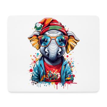 Cool Elephant - Mouse Pad (horizontal) - white - Front