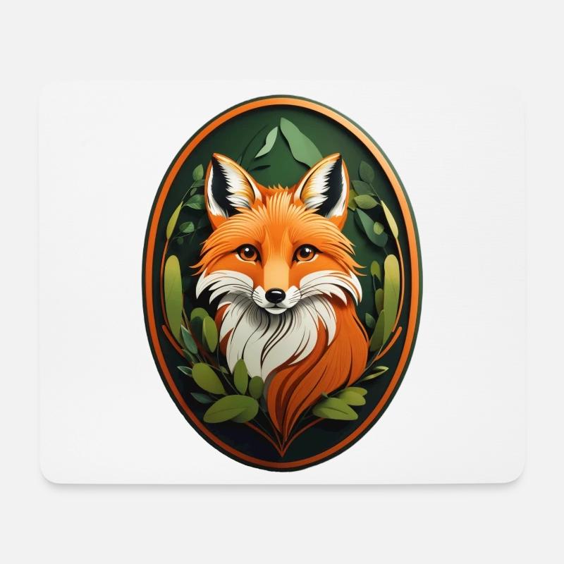 Rotfuchs - Mousepad (Querformat) - Weiß
