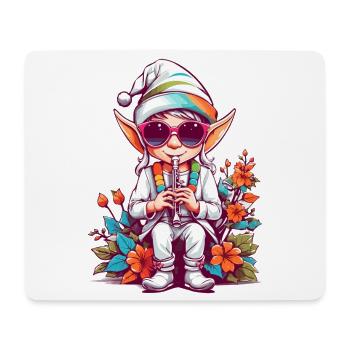 Elf with flute - Mouse Pad (horizontal) - white - Front
