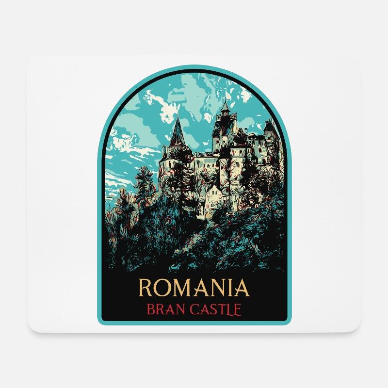 Entdecken Sie das Geheimnis von Schloss Bran - Mousepad (Querformat) - Weiß