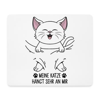 Meine Katze hängt sehr an mir - Mousepad (Querformat) - Weiß - Vorne