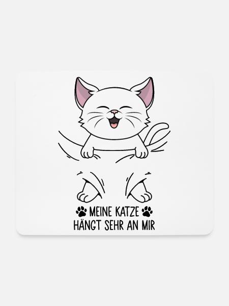 Meine Katze hängt sehr an mir - Mousepad (Querformat) - Weiß
