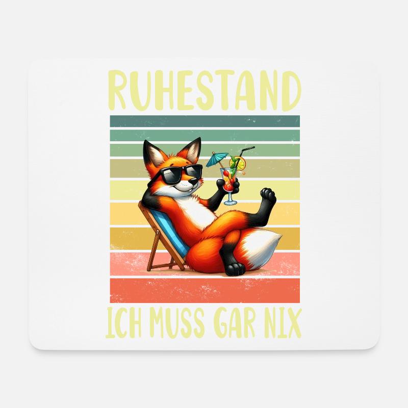 Fuchs im Ruhestand für Rentner - Mousepad (Querformat) - Weiß