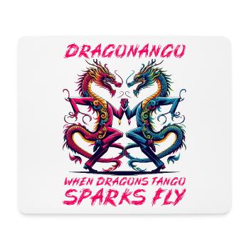 Dragonango: Wenn Drachen Tango tanzen, fliegen die Funken! - Mousepad (Querformat) - Weiß - Vorne