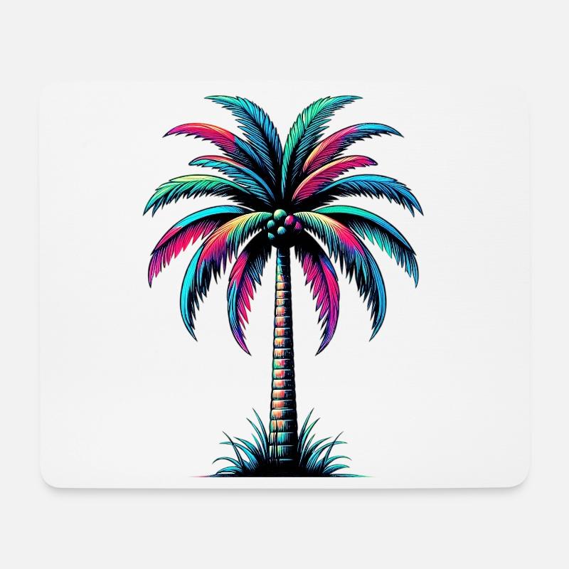 Palme - Mousepad (Querformat) - Weiß