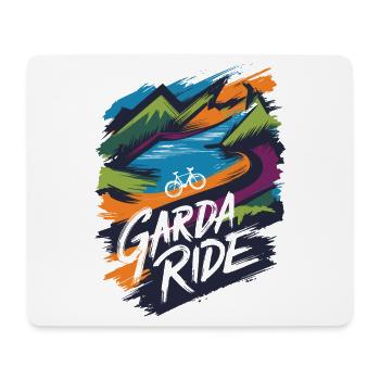 Conception de balade à vélo en montagne et au lac de Garde - Tapis de souris (format paysage) - blanc - Devant