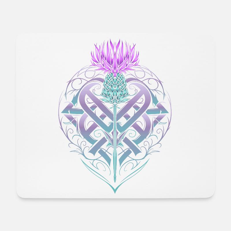 Thistle Shield Celtic Knots Thistle Lover - Mouse Pad (horizontal) - white