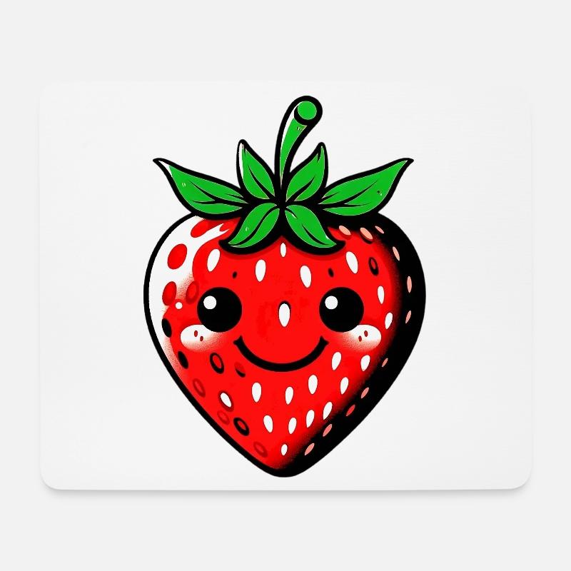 Erdbeeren Erdbeeren - Mousepad (Querformat) - Weiß