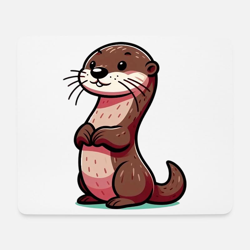 Otter - Mousepad (Querformat) - Weiß