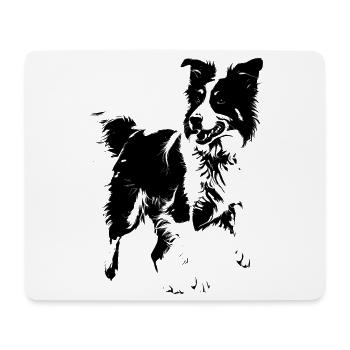 chien de race border collie - Tapis de souris (format paysage) - blanc - Devant