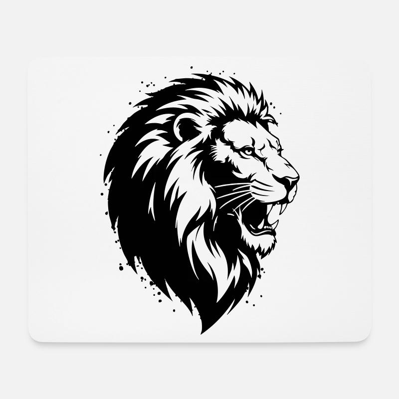 Verrückter Leon - Mousepad (Querformat) - Weiß