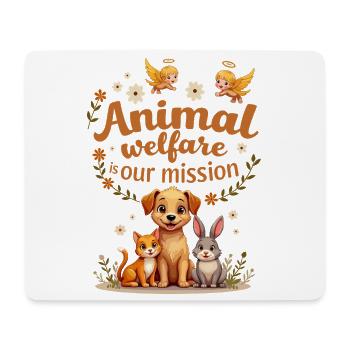 Animal welfare is our mission - Mouse Pad (horizontal) - white - Front