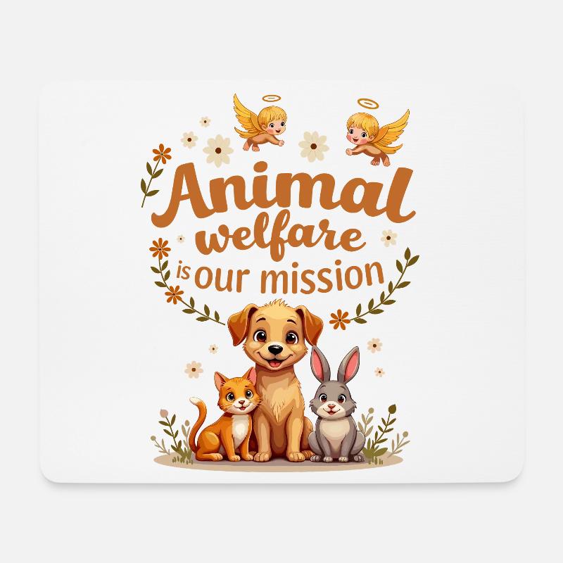Tierschutz ist unsere Mission - Mousepad (Querformat) - Weiß