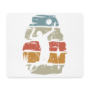 retro Volleyball Spieler - Ball Angriff scratch - Mousepad (Querformat) - Weiß - Vorne