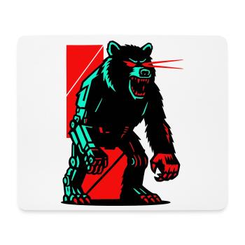 Mecha Techno Ours - Tapis de souris (format paysage) - blanc - Devant