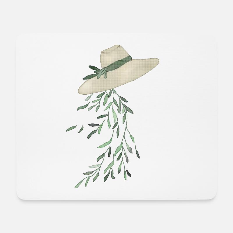 Blaetterhut - Mousepad (Querformat) - Weiß