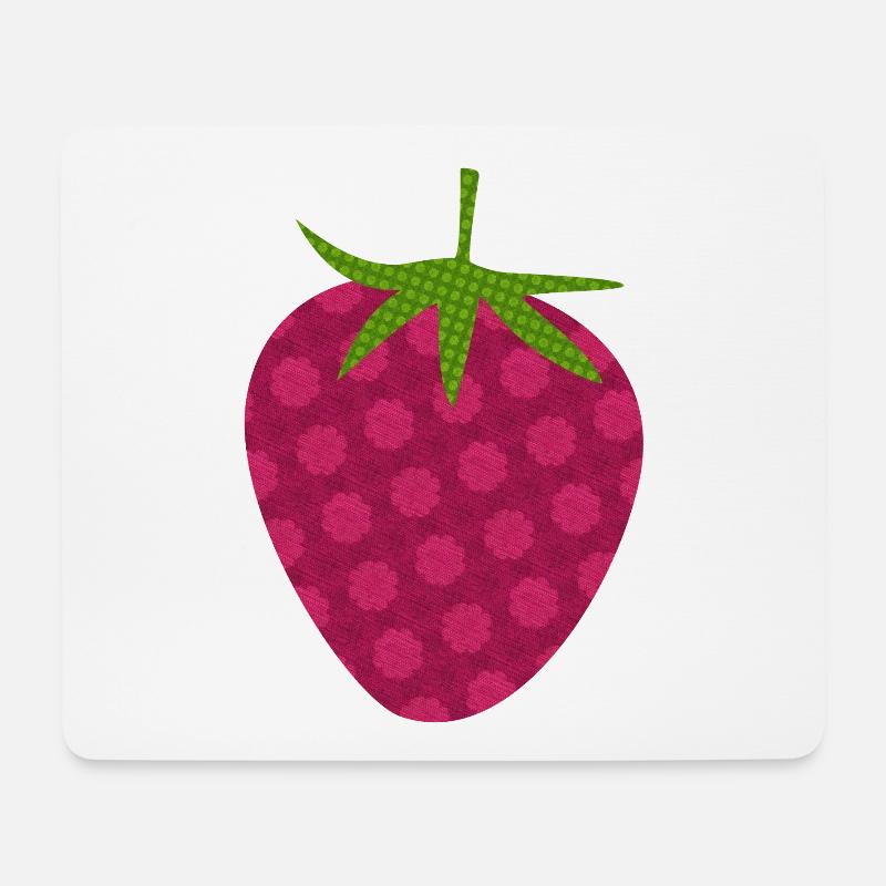Erdbeere Muster süß Obst Frucht Kinder Bio - Mousepad (Querformat) - Weiß