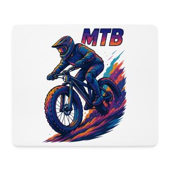 MTB Mountain Biking Fatbike Cruising Gift - Mouse Pad (horizontal) - white - Front