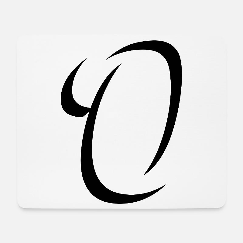 Letter O, name, the letter O - Mouse Pad (horizontal) - white