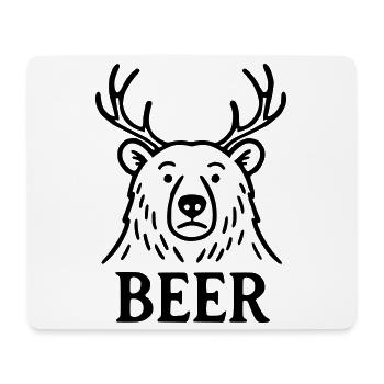 Der Bier-Hirsch-Bär - Mousepad (Querformat) - Weiß - Vorne