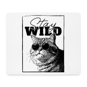 Stay Wild Cool Cat - Drôle Relaxed Chonky Kitty - Tapis de souris (format paysage) - blanc - Devant