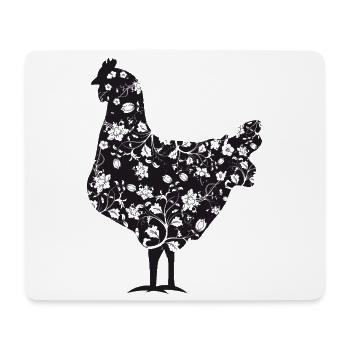 Chicken with floral pattern - Mouse Pad (horizontal) - white - Front