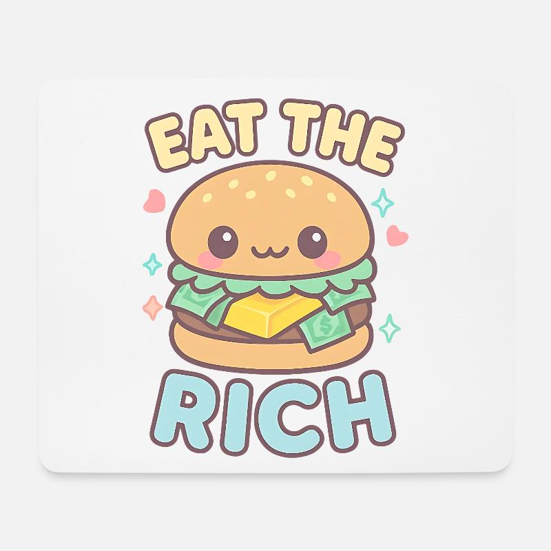 Eat the Rich Kawaii Burger - Mousepad (Querformat) - Weiß
